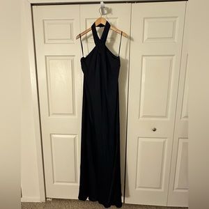 Anthropologie BHLDN Twist Halter Gown Midnight Blue
